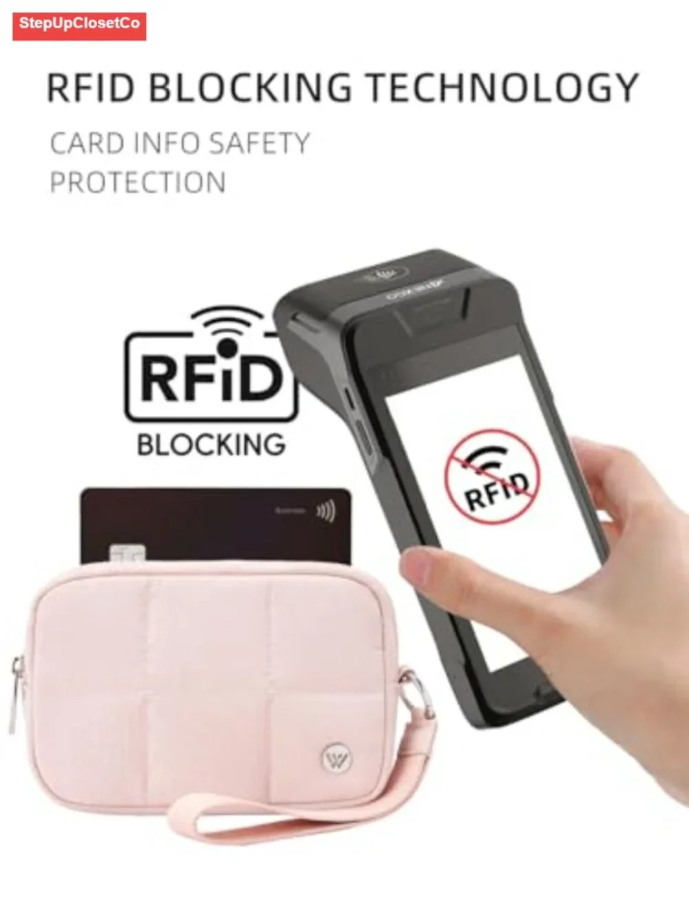 Quilted Nylon Wristlet Wallet RFID Blocking